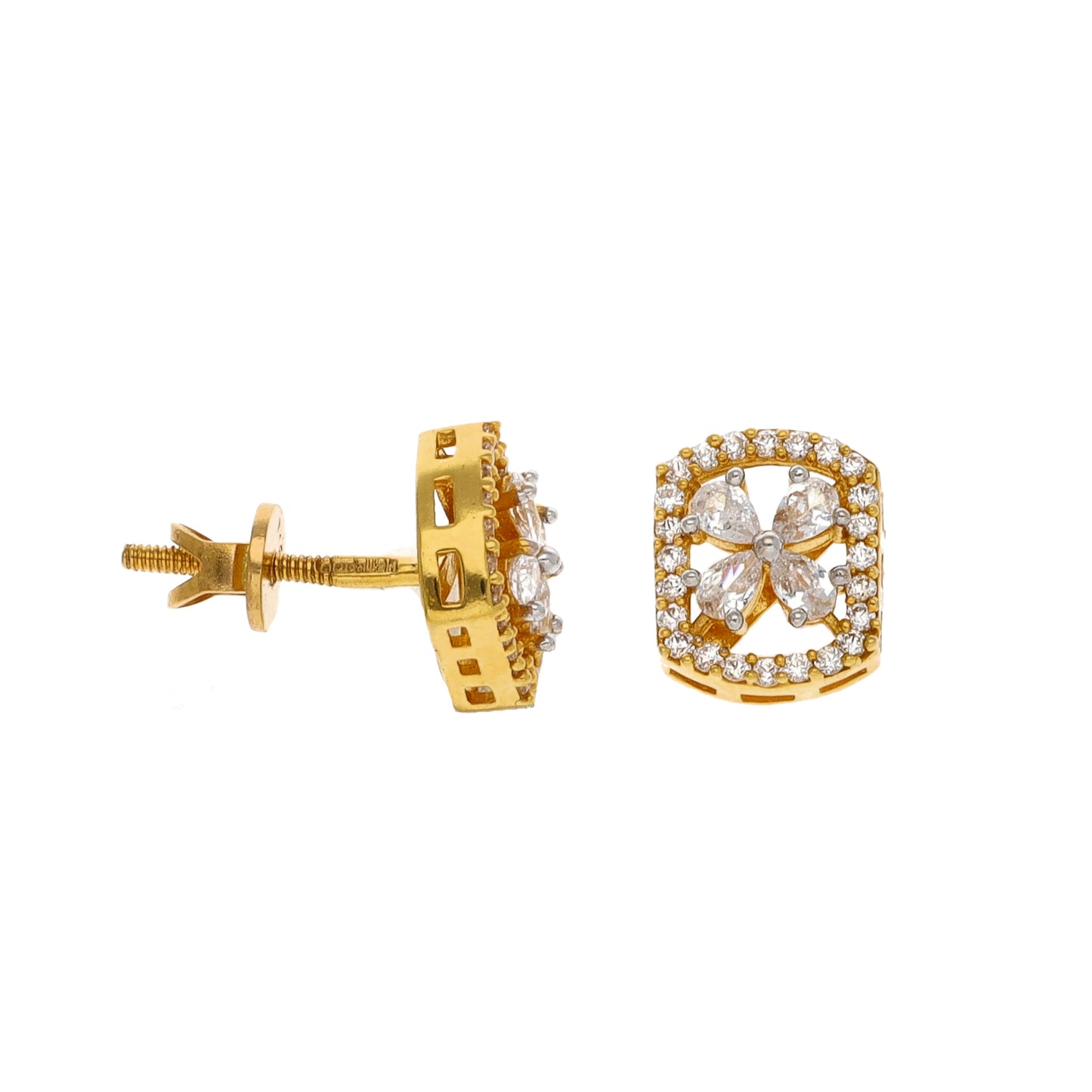 22ct Gold Cubic Zirconia Stud Earrings