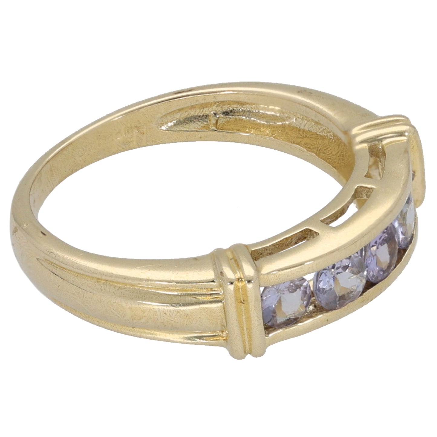 9ct Gold Tanzanite Half Eternity Ring Size K