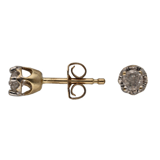 9ct Gold 0.20ct Diamond Solitaire Earrings
