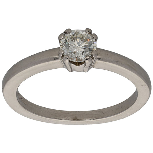 Platinum 0.47ct Diamond Solitaire Ring Size M