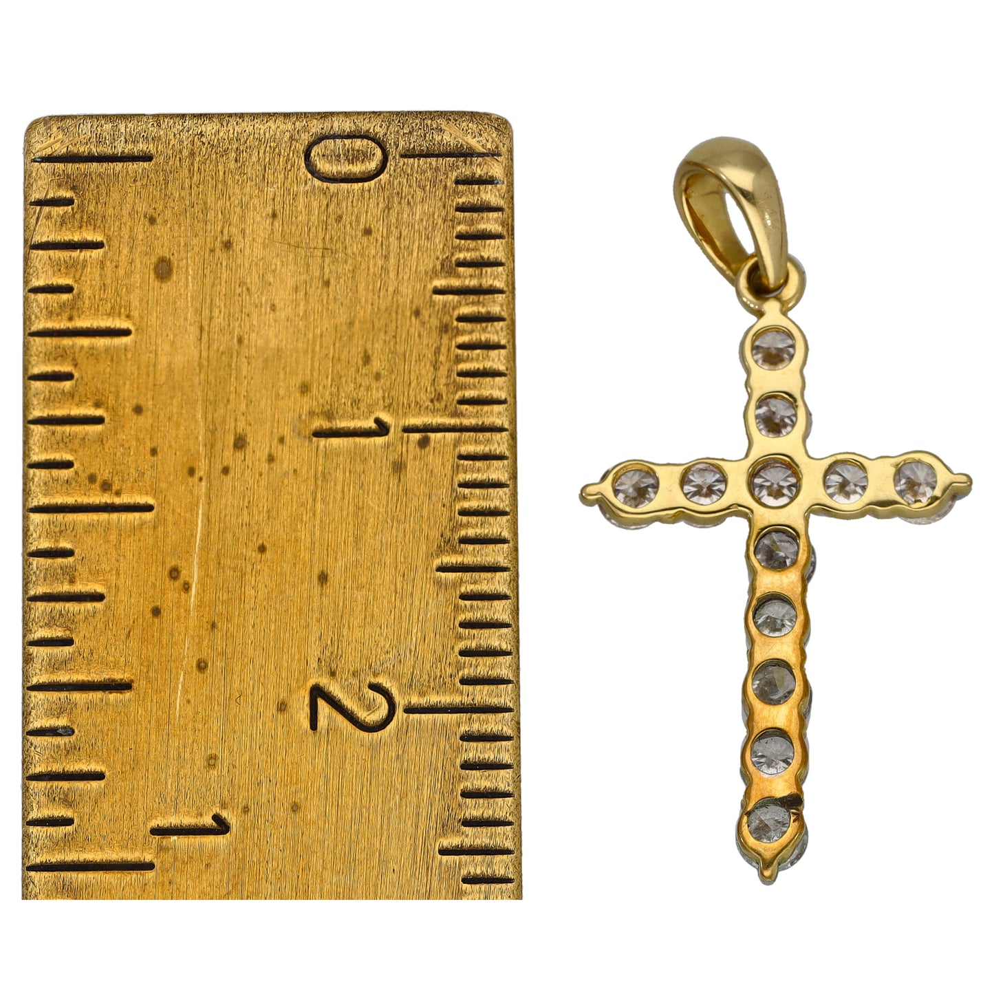 14ct Gold 0.48ct Diamond Cross Pendant