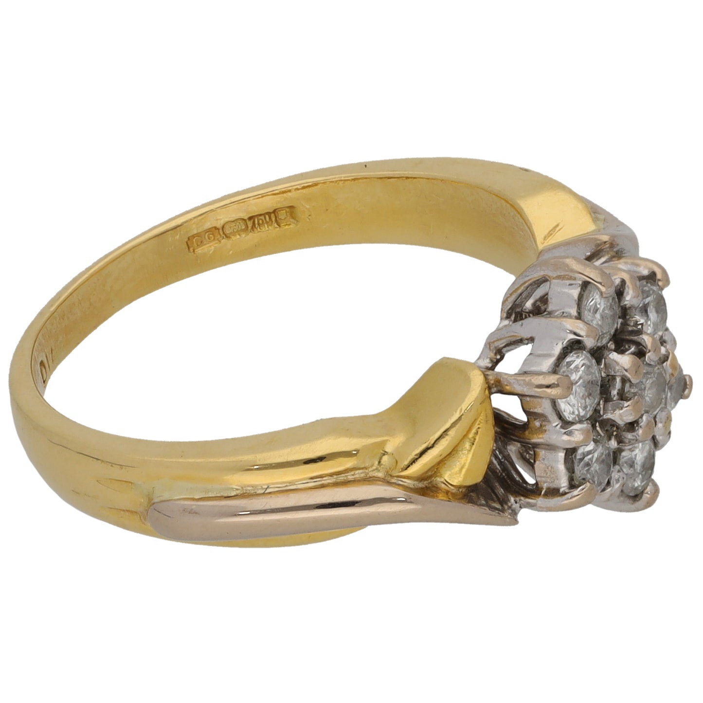 18ct Gold 0.33ct Diamond Cluster Ring Size N