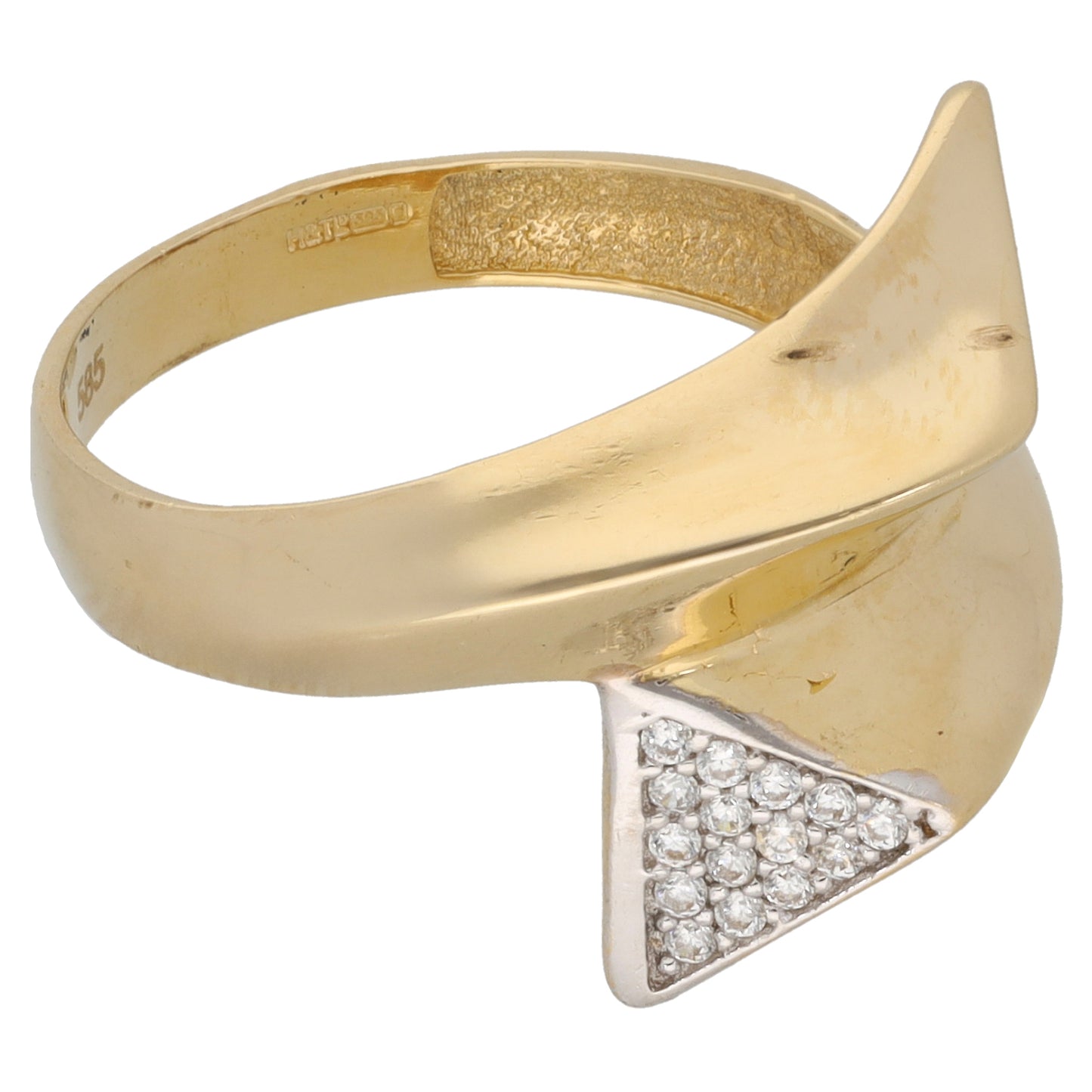 14ct Gold Cubic Zirconia Alternative Ring Size R