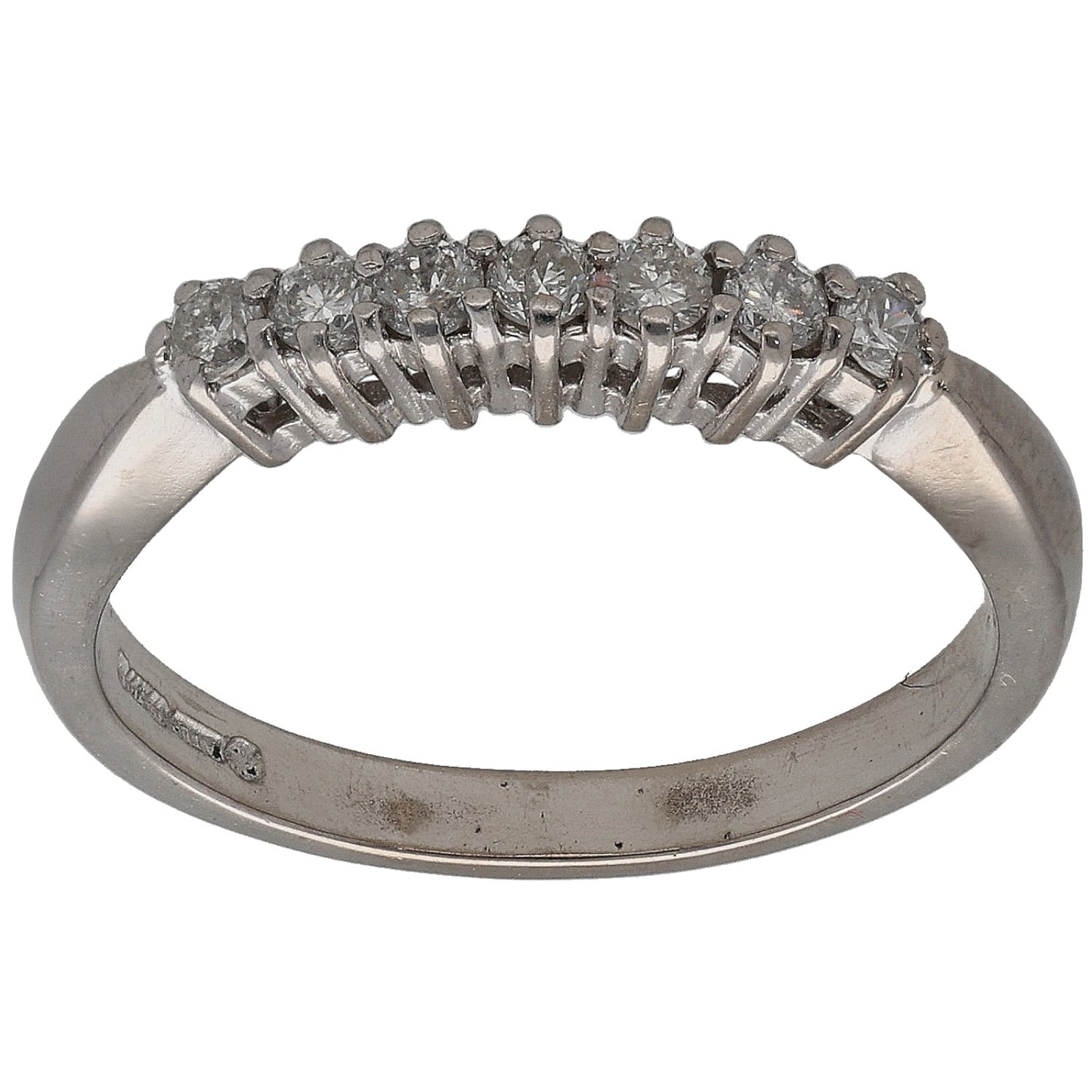 18ct White Gold 0.28ct Diamond Half Eternity Ring Size N
