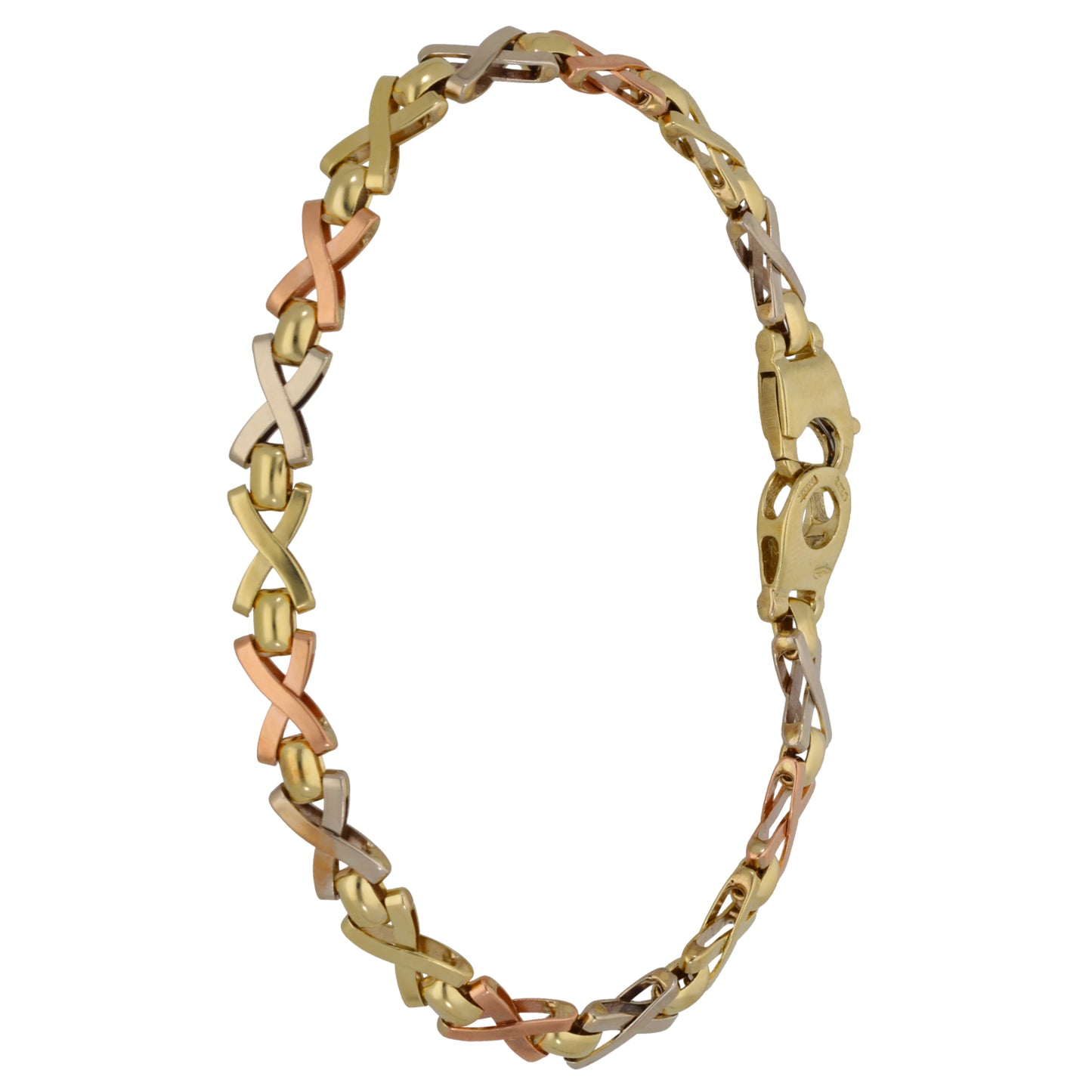 9ct Tri-Colour Gold Alternative Bracelet