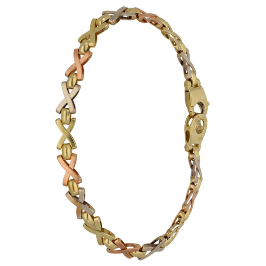 9ct Tri-Colour Gold Alternative Bracelet
