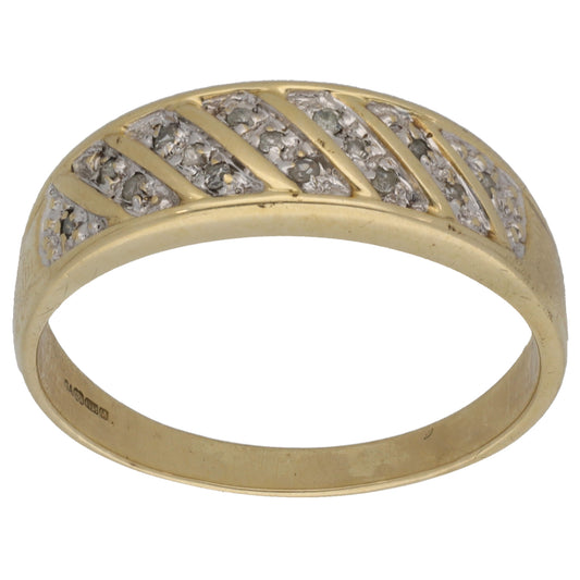 9ct Gold 0.075ct Diamond Alternative Ring Size T