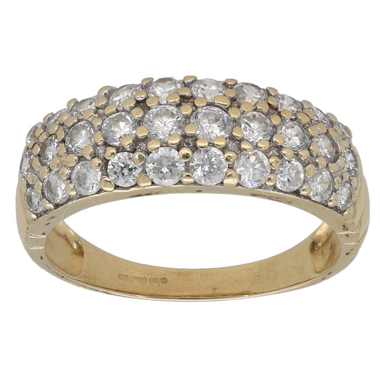9ct Gold Cubic Zirconia Dress/Cocktail Ring Size N