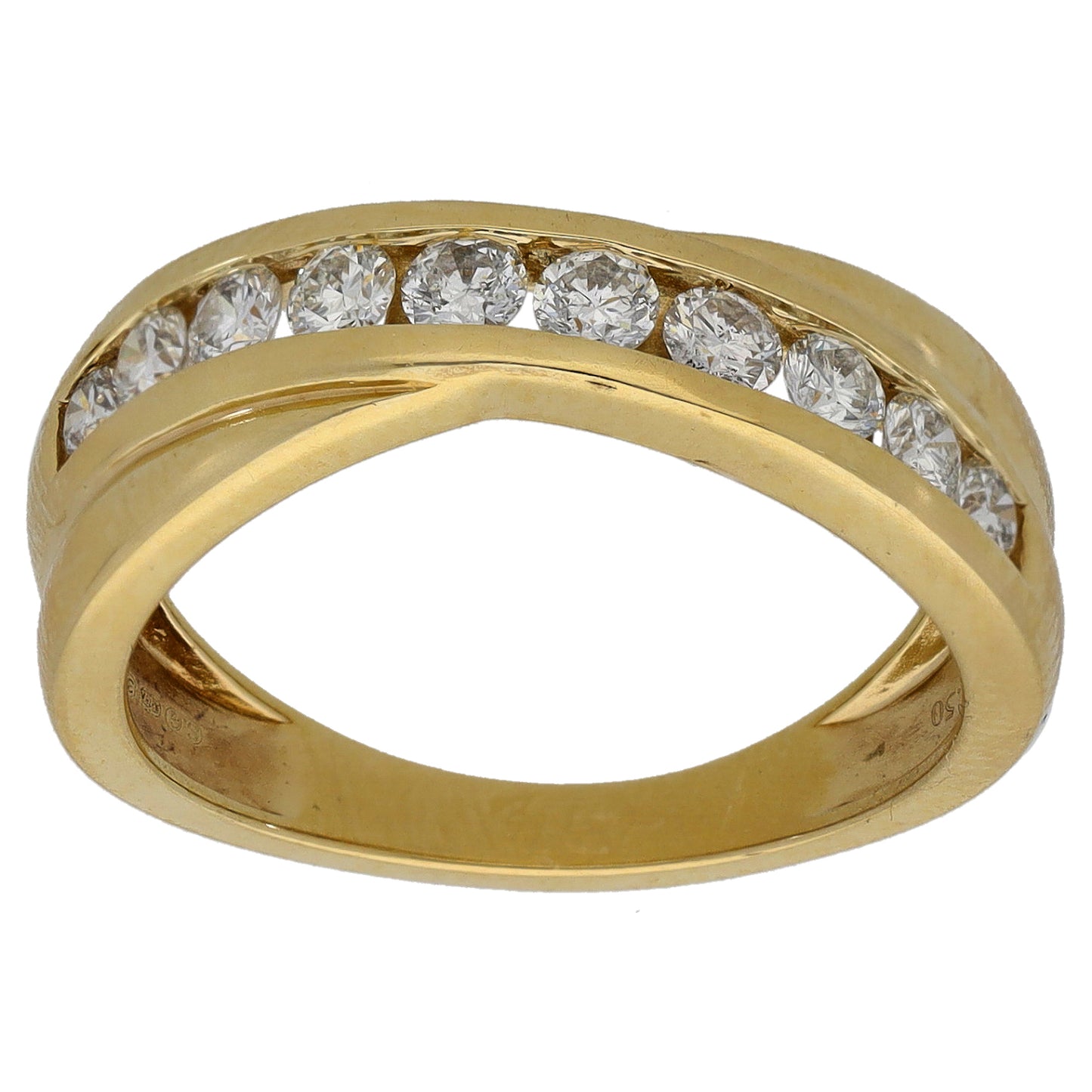 9ct Gold 0.50ct Diamond Half Eternity Ring Size L