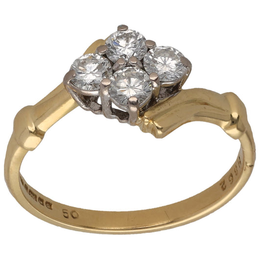 18ct Gold 0.50ct Diamond Cluster Ring Size N