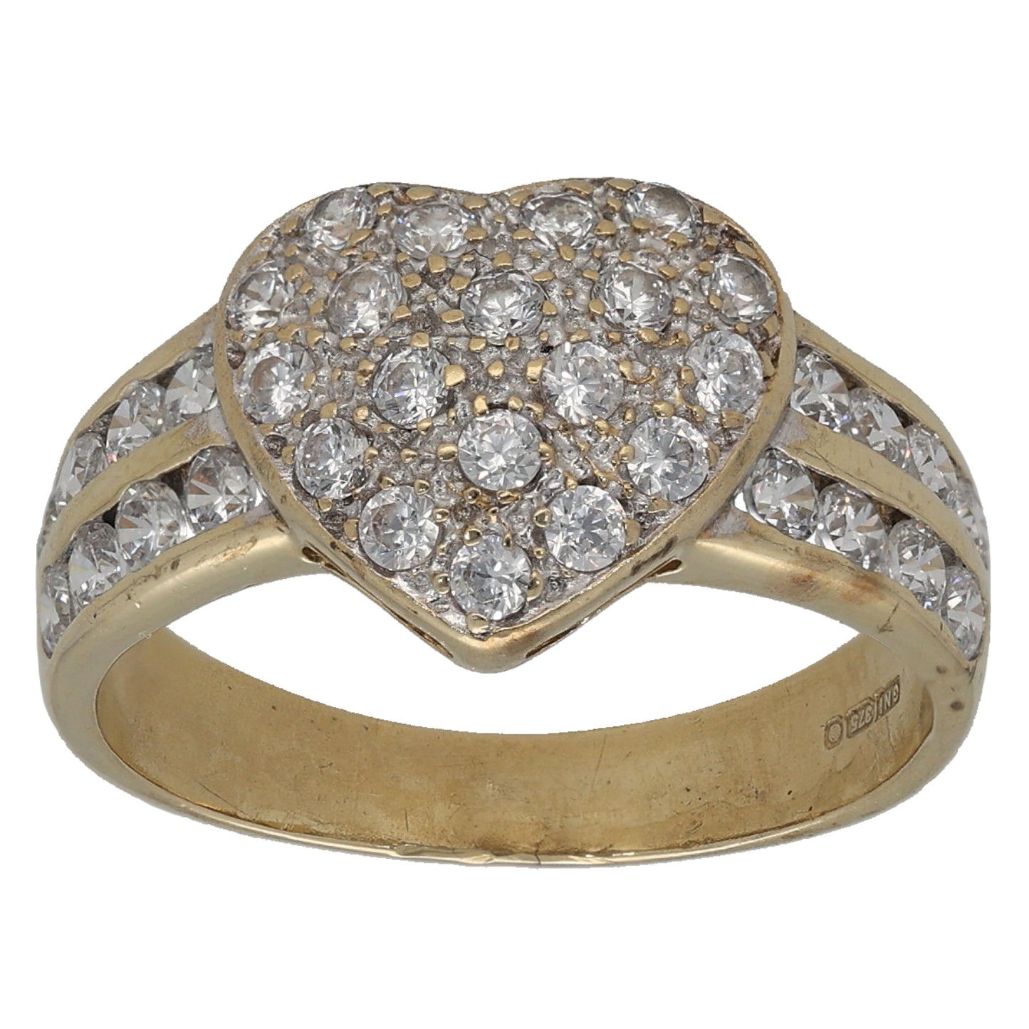 9ct Gold Cubic Zirconia Alternative Ring Size N