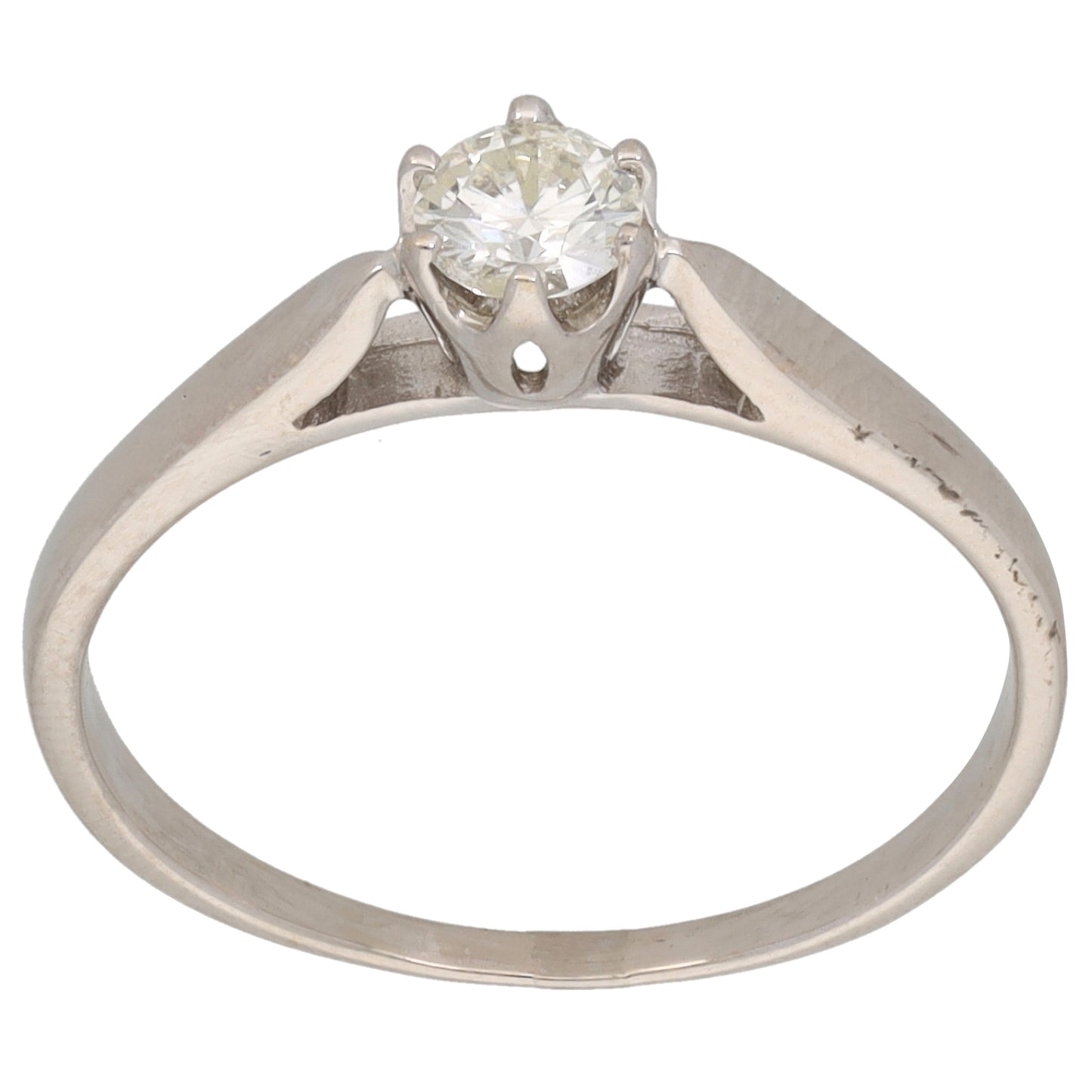 18ct White Gold 0.25ct Diamond Solitaire Ring Size N