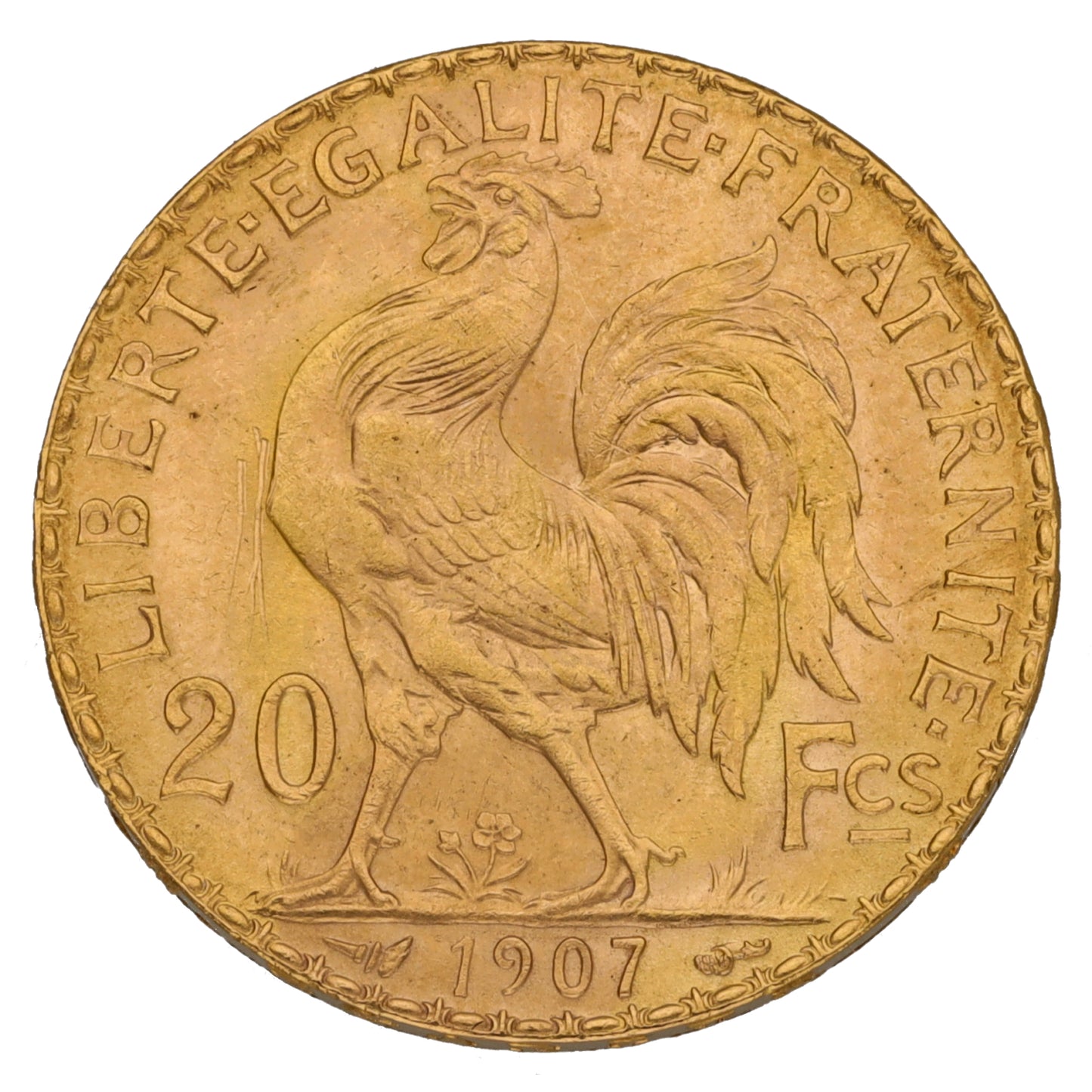 22ct Gold French 20 Francs Coin 1907