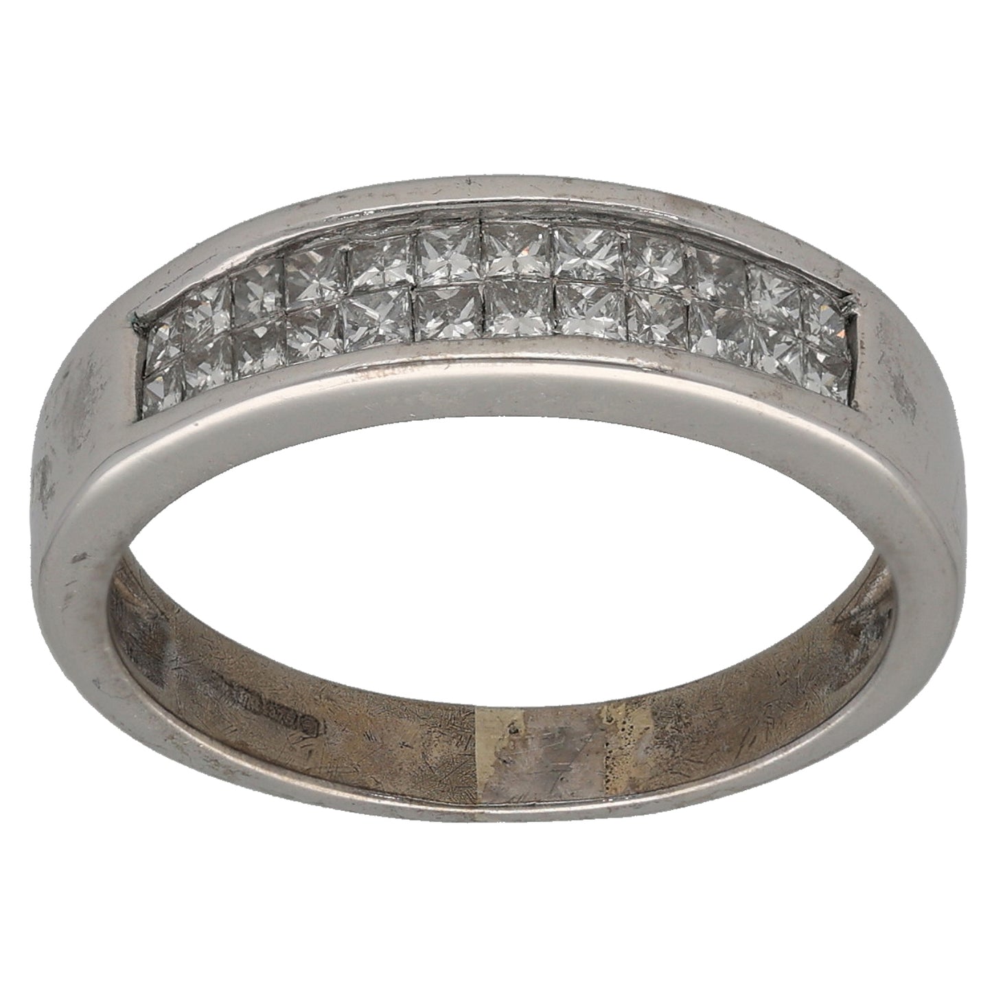 9ct White Gold 0.48ct Diamond Half Eternity Ring Size O