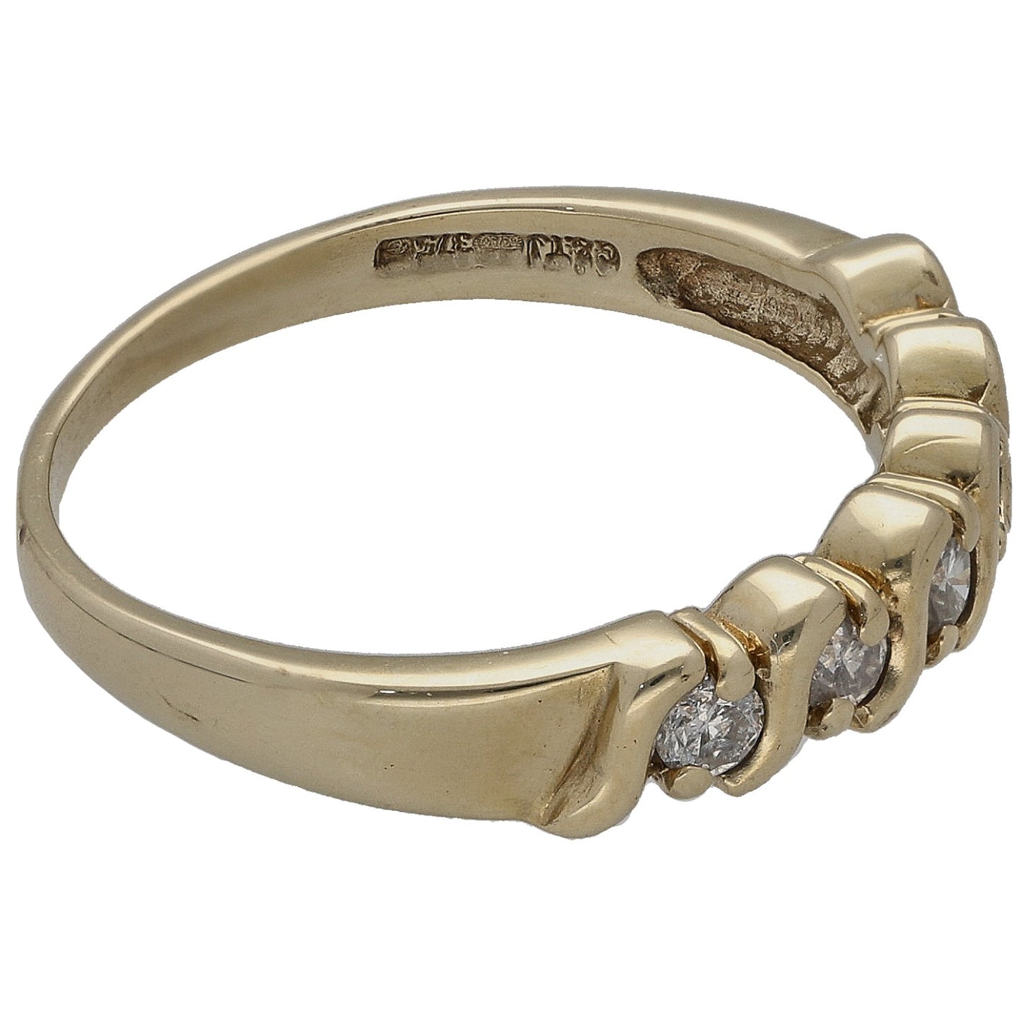 9ct Gold 0.30ct Diamond Half Eternity Ring Size M