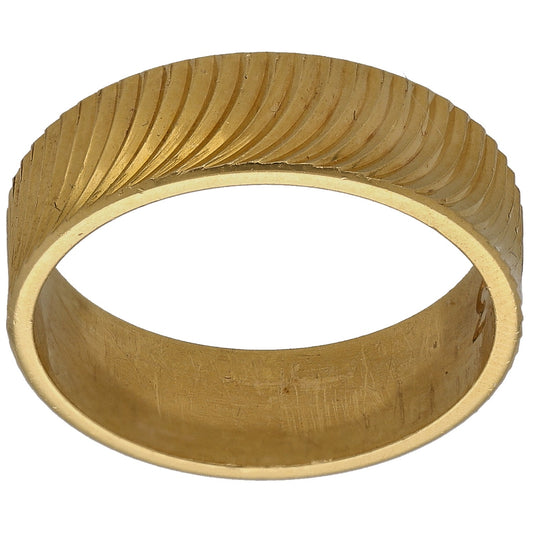 22ct Gold Patterned Wedding Ring Size N