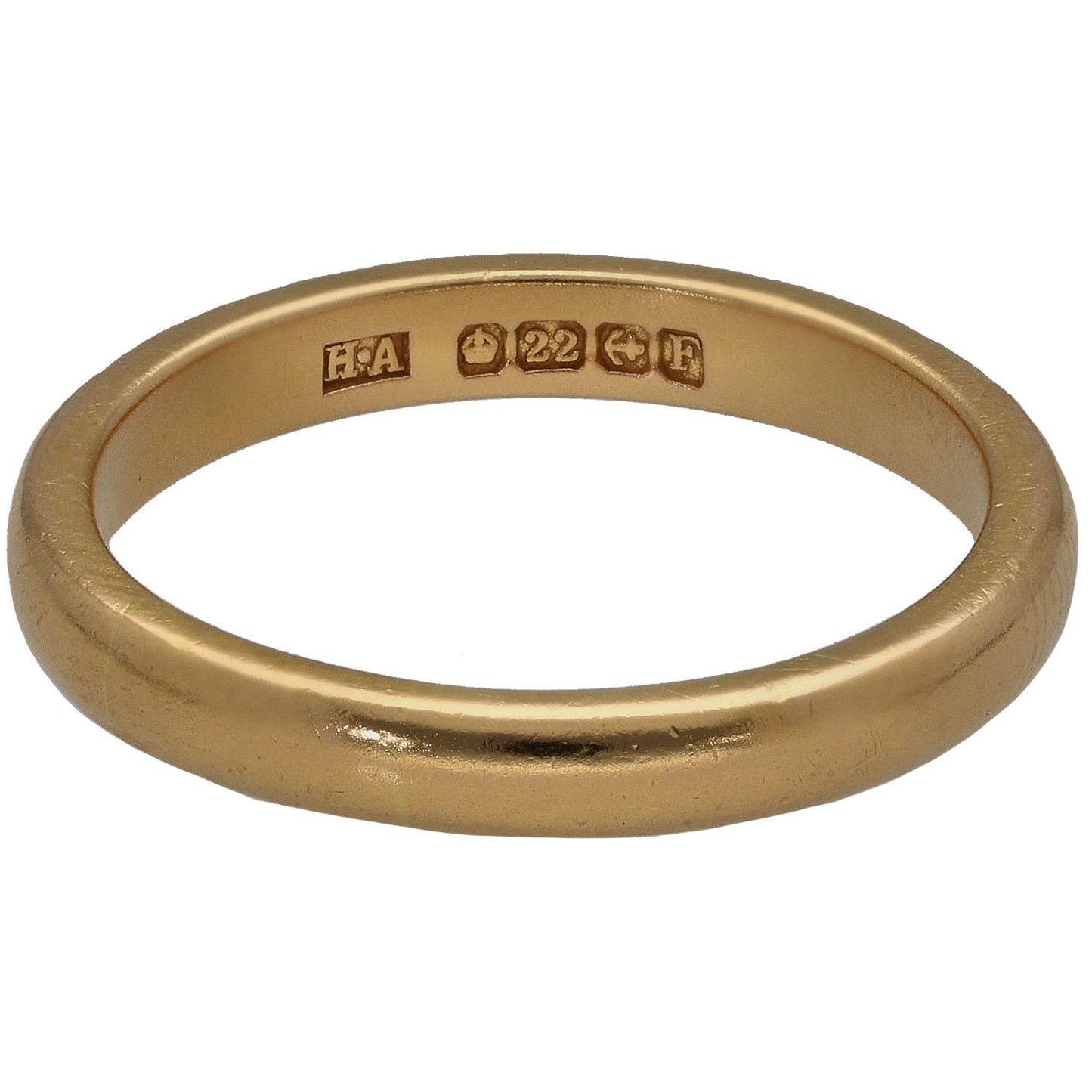 22ct Gold Plain Wedding Ring Size O