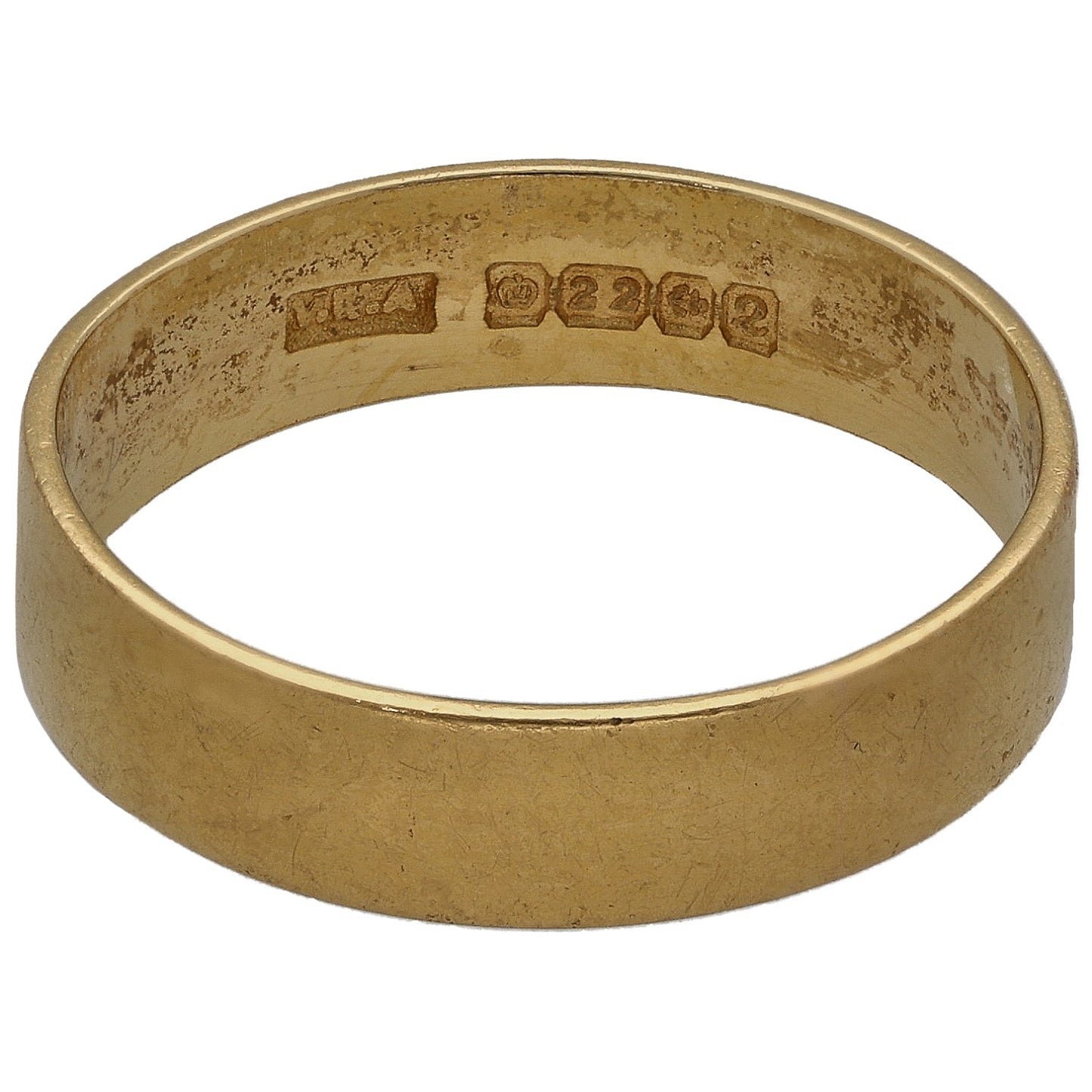22ct Gold Plain Wedding Ring Size P