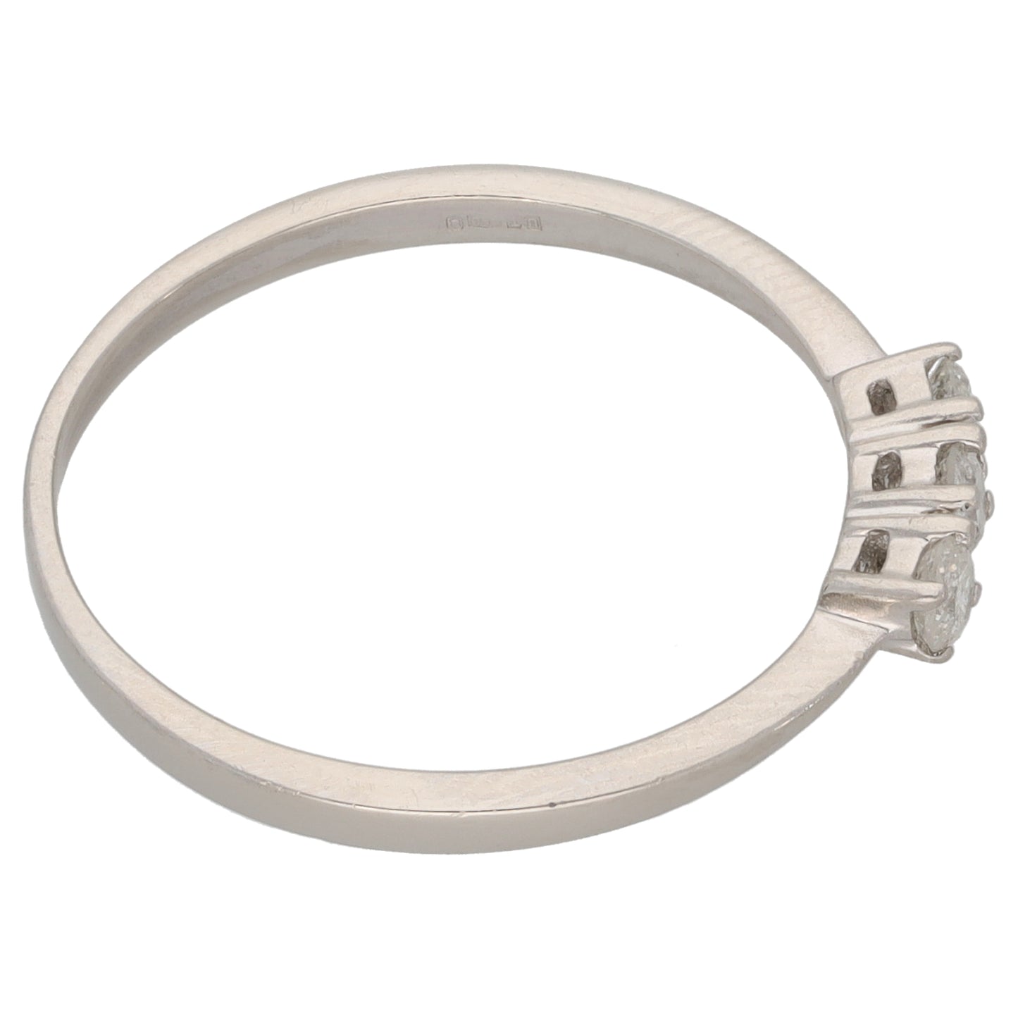 Platinum 0.21ct Round Diamond Trilogy Ring Size Q