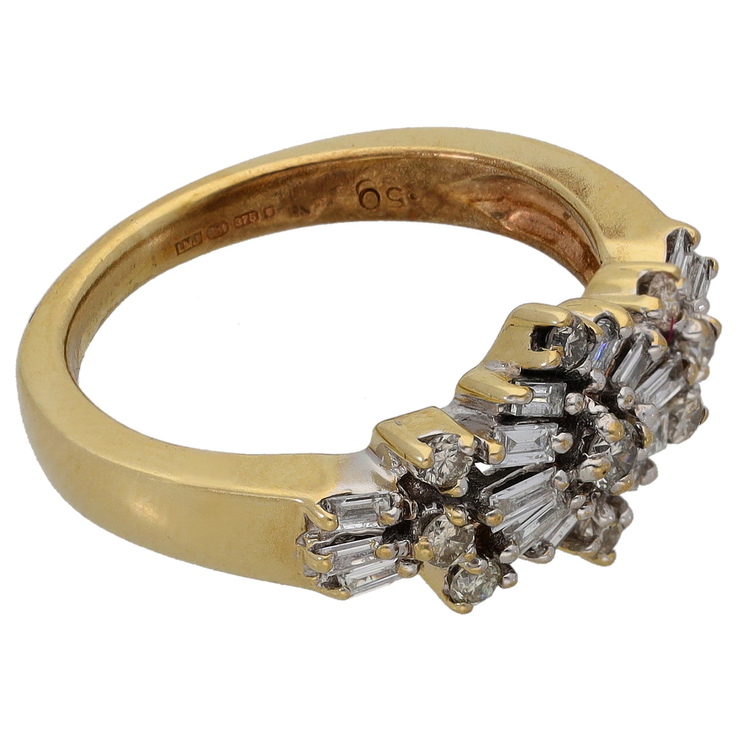9ct Gold 0.50ct Diamond Dress/Cocktail Ring Size K