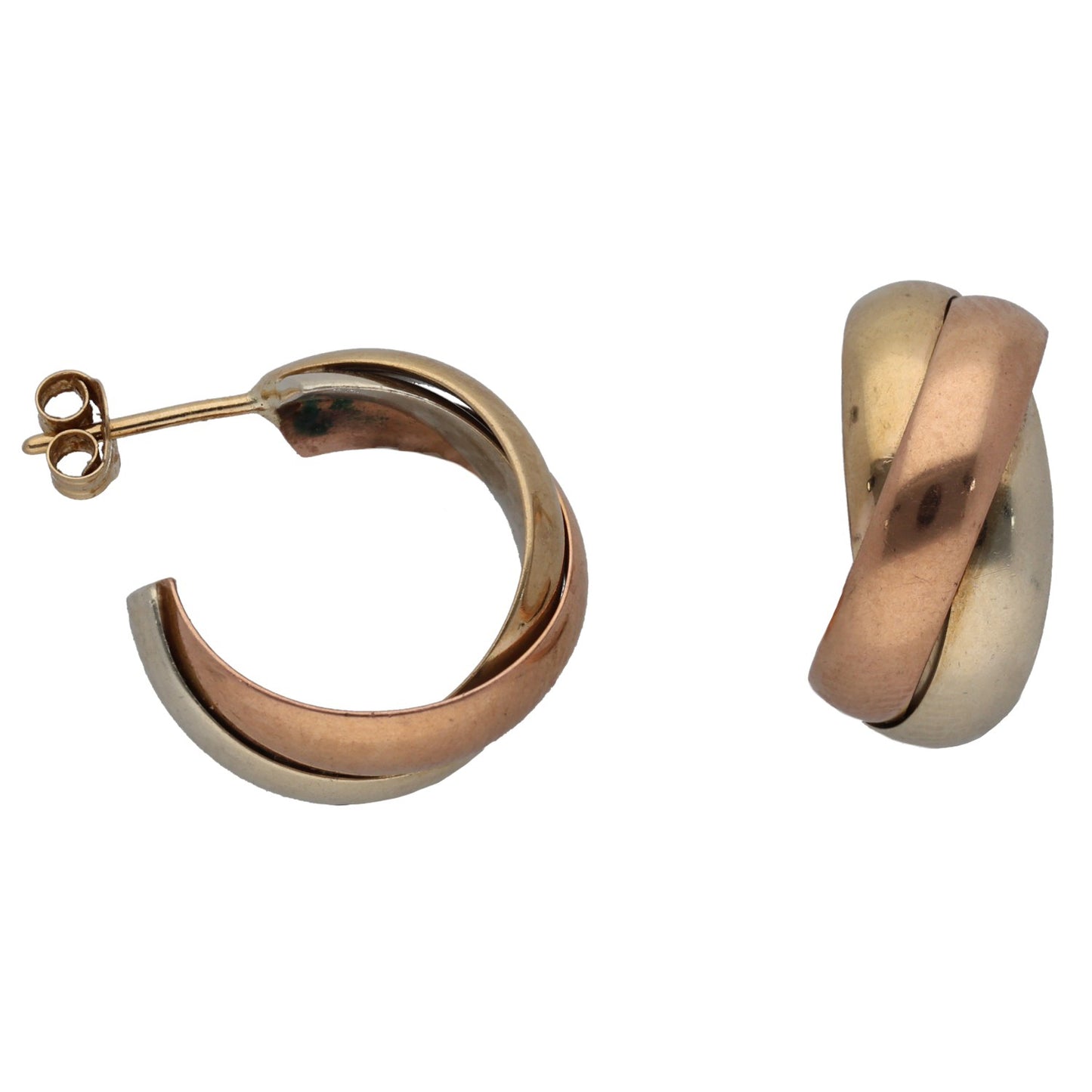 9ct Tricolour Gold Alternative Earrings