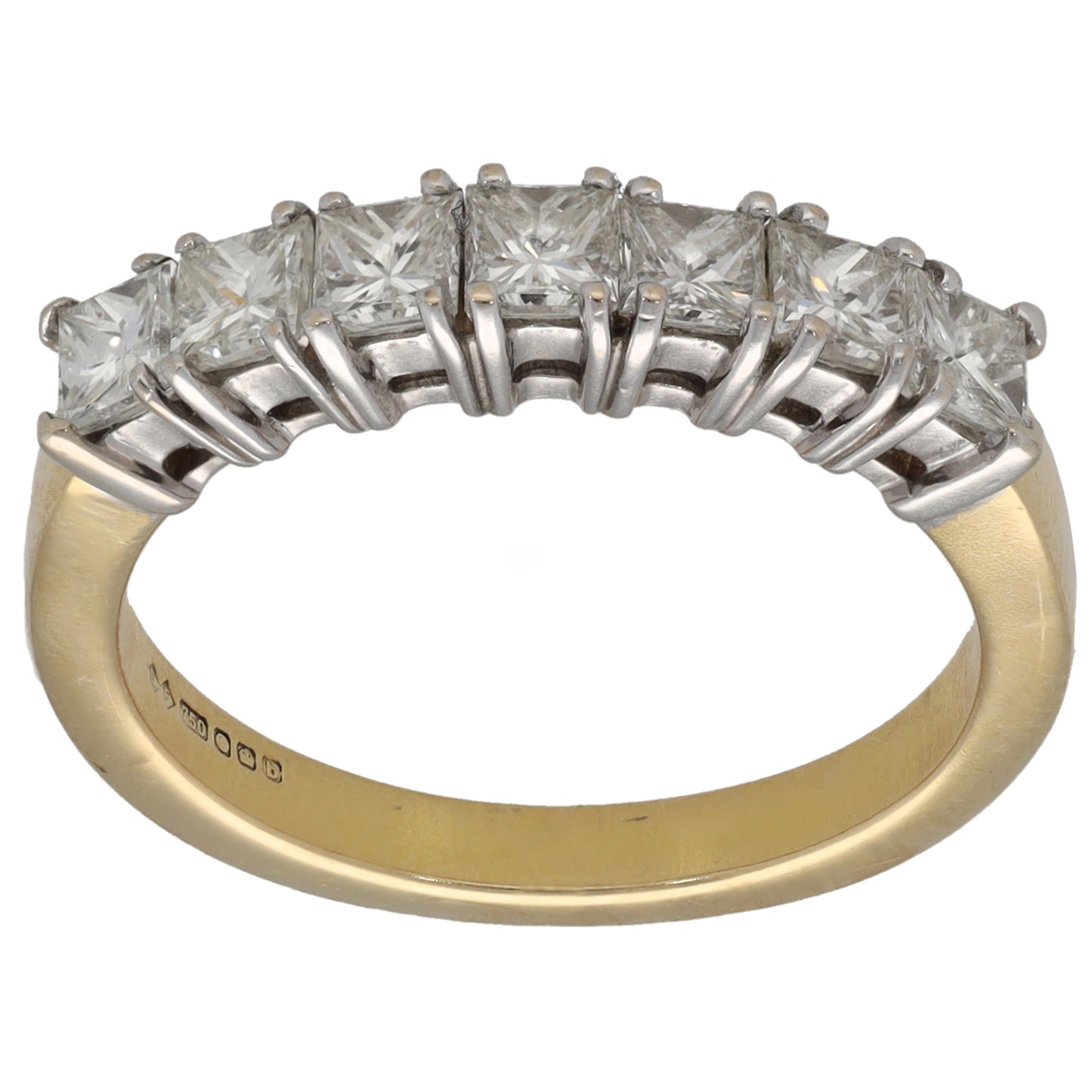 18ct Gold 1.05ct Diamond Half Eternity Ring Size N