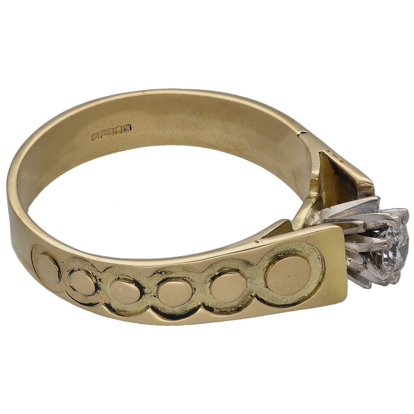 18ct Bicolour Gold 0.45ct Diamond Solitaire Ring Size Z