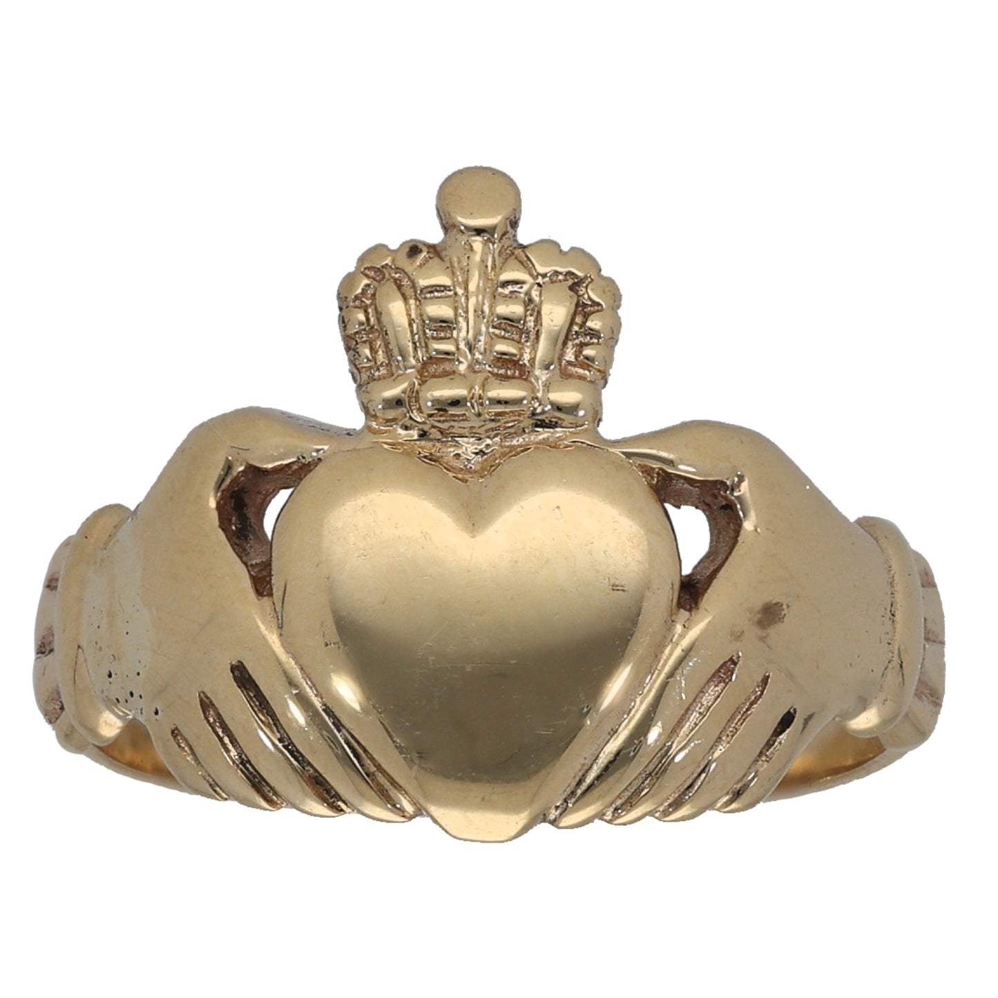 9ct Gold Claddagh Ring Size L