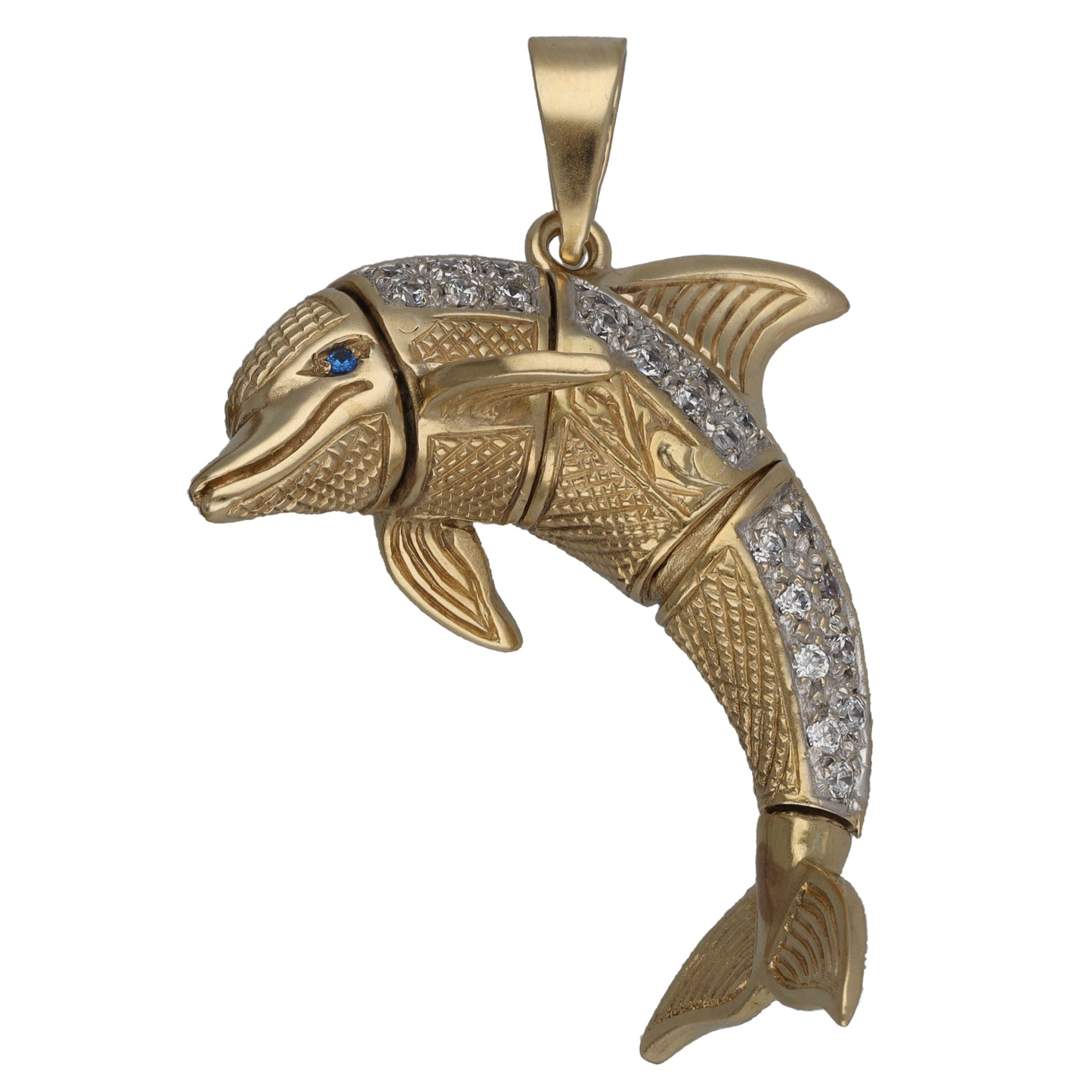 9ct Gold Imitation Gems Dolphin Pendant