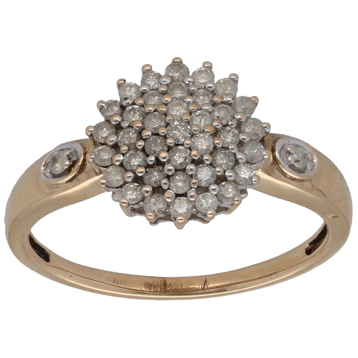 9ct Gold 0.39ct Diamond Cluster Ring Size P