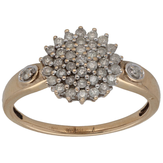 9ct Gold 0.39ct Diamond Cluster Ring Size P