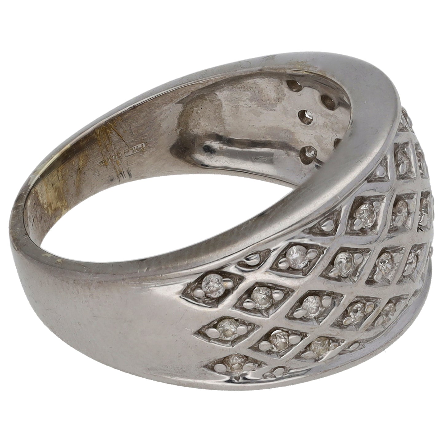 9ct White Gold 0.165ct Diamond Dress/Cocktail Ring Size O