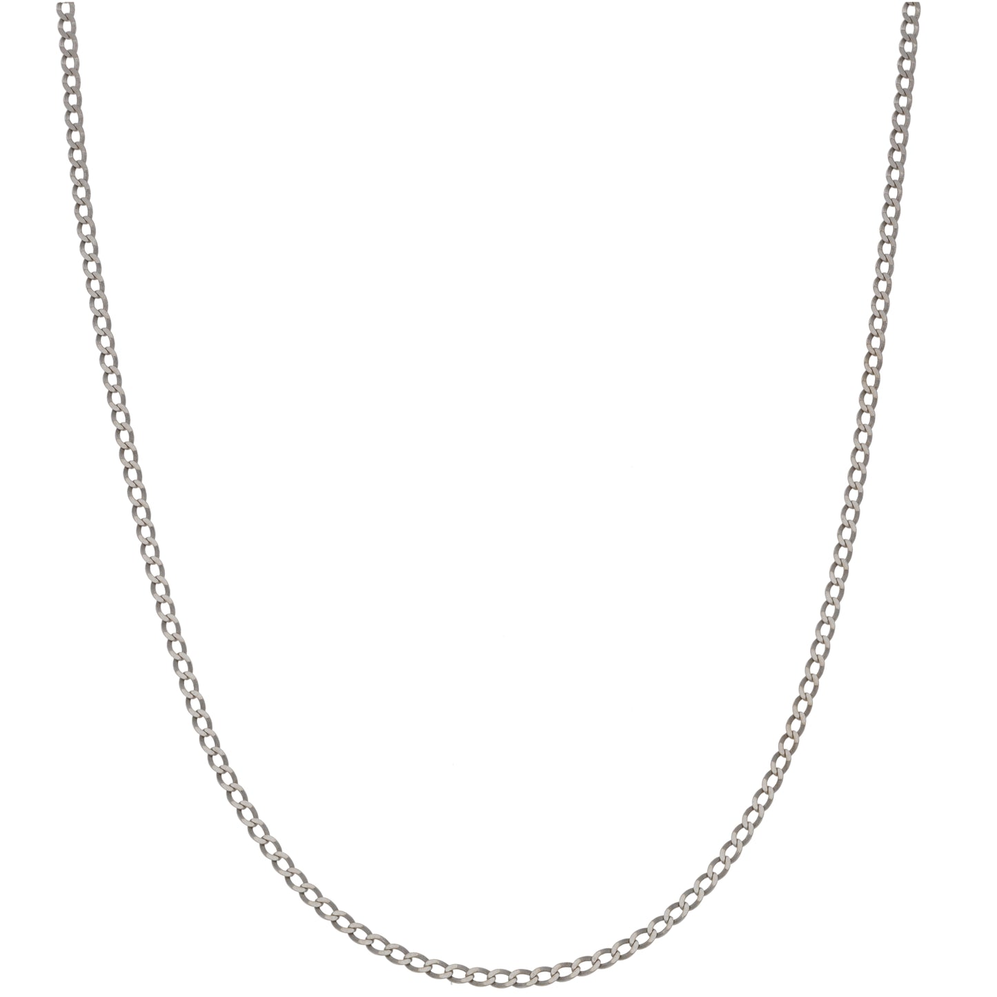 9ct White Gold Curb Chain 20"