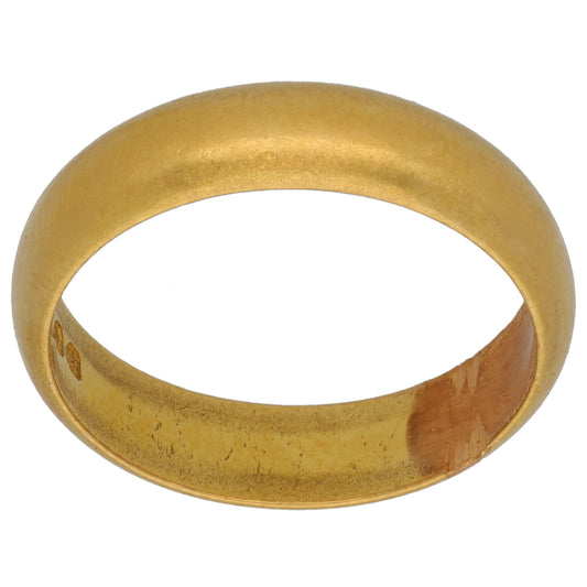 22ct Gold Plain Wedding Ring Size O