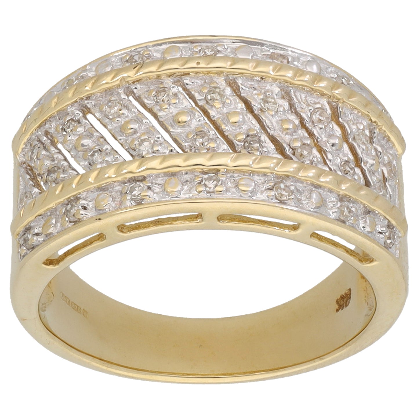 9ct Gold 0.16ct Diamond Alternative Ring Size N