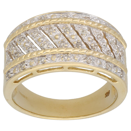 9ct Gold 0.16ct Diamond Alternative Ring Size N
