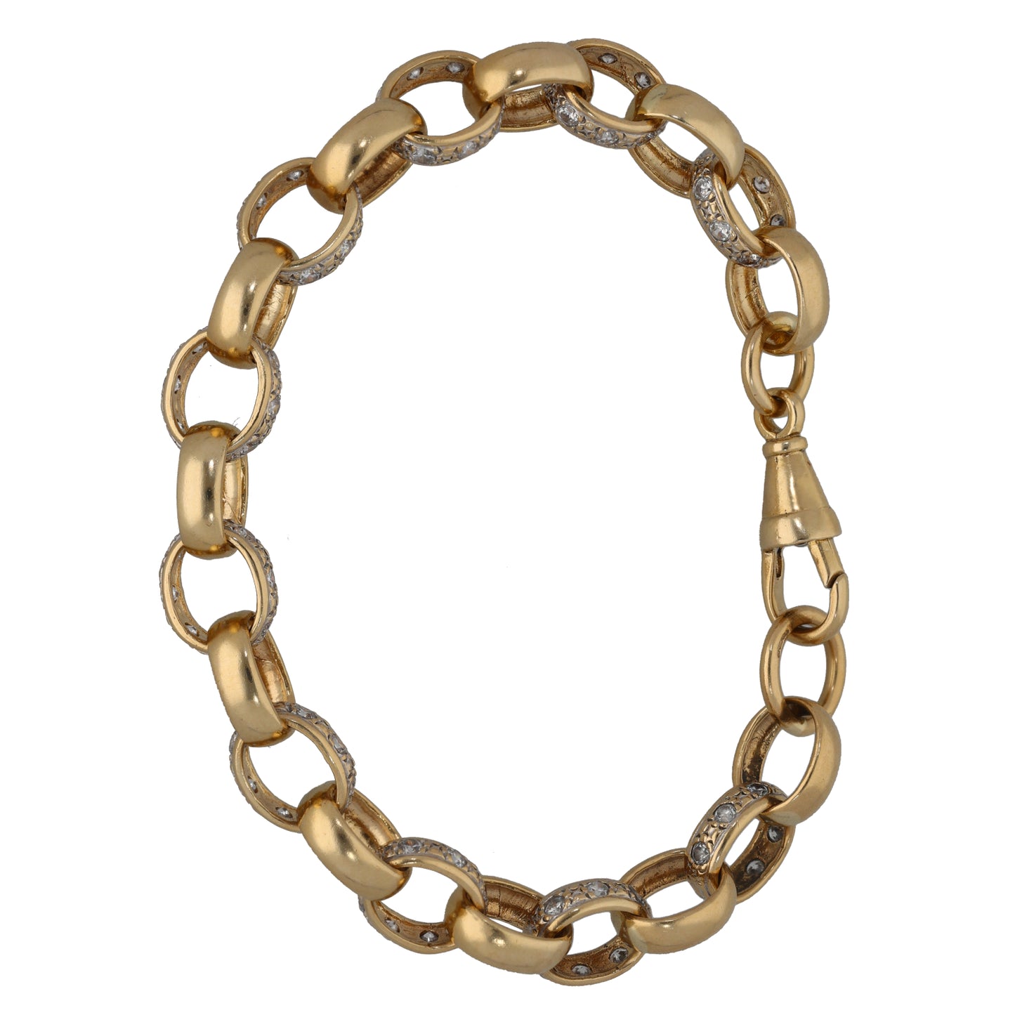 9ct Gold Cubic Zirconia Belcher Bracelet