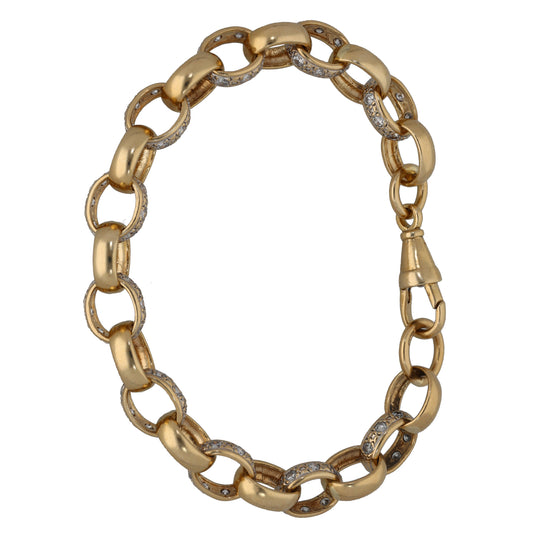 9ct Gold Cubic Zirconia Belcher Bracelet