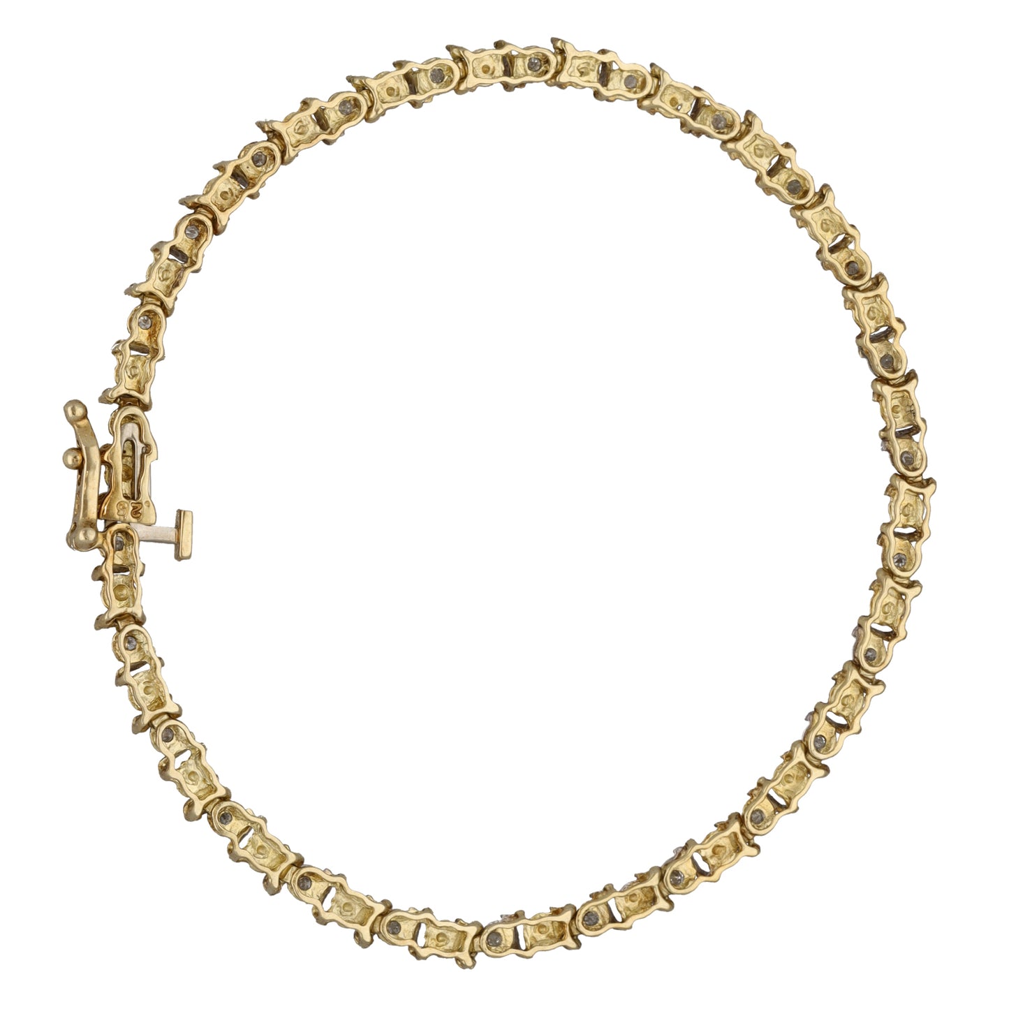 9ct Gold 0.125ct Diamond Line/Tennis Bracelet