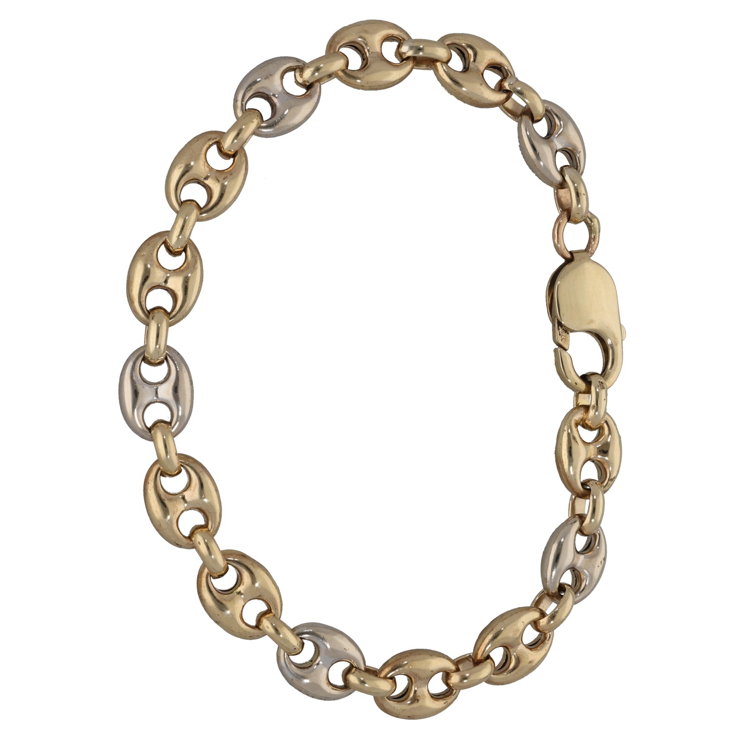 9ct Bicolour Gold Fancy Anchor Bracelet