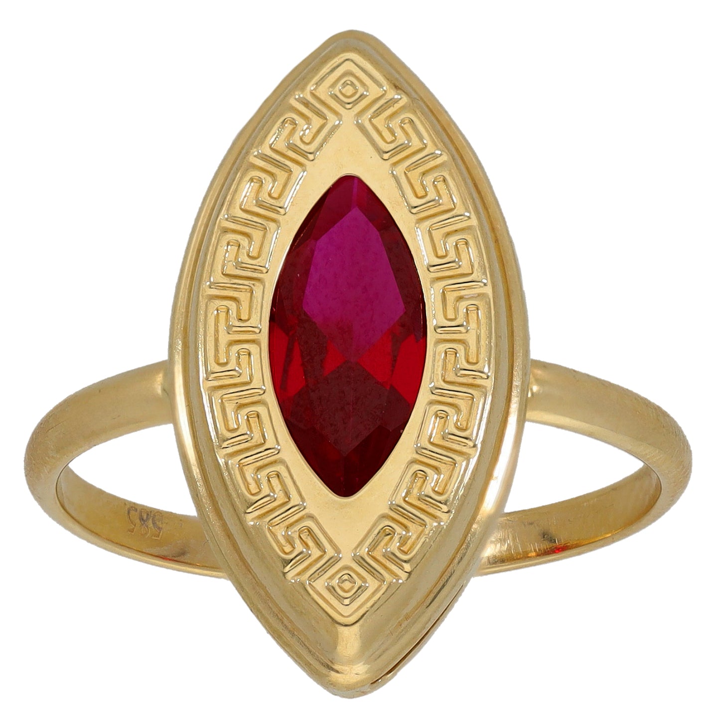 14ct Gold Imitation Gem Single Stone Ring Size U