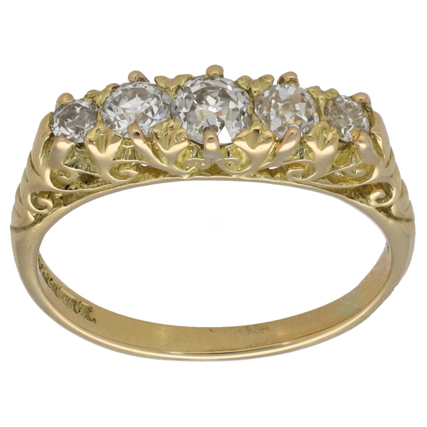18ct Gold 0.60ct Diamond Half Eternity Ring Size L
