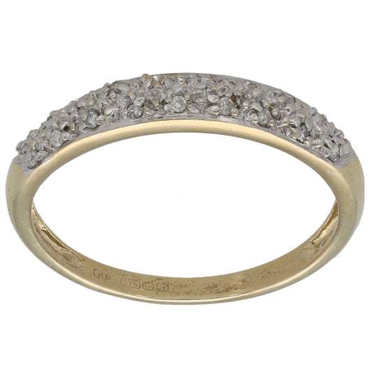 9ct Gold 0.095ct Diamond Half Eternity Ring Size N