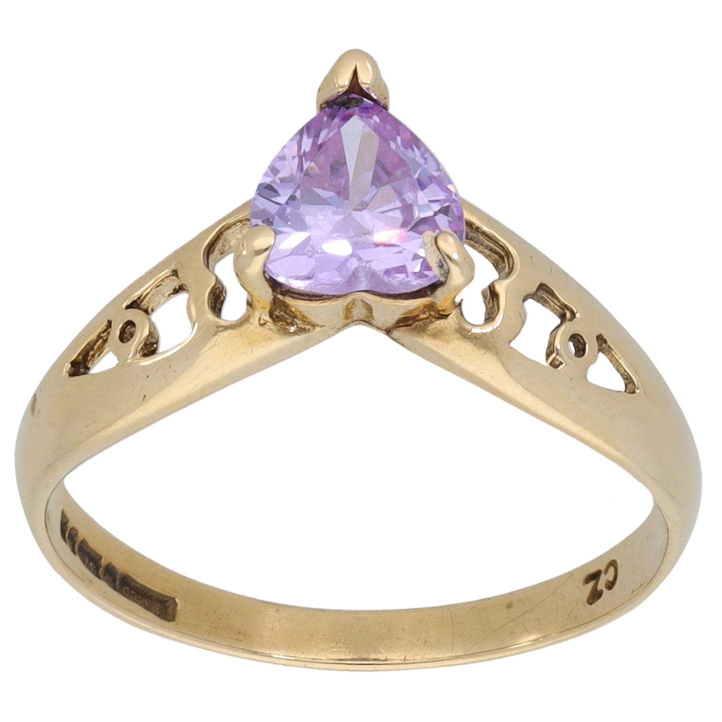 9ct Gold Cubic Zirconia Dress/Cocktail Ring Size O