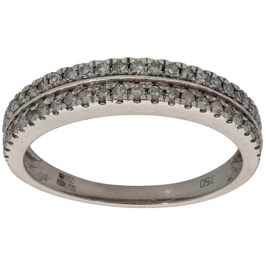 18ct White Gold 0.25ct Diamond Half Eternity Ring Size K