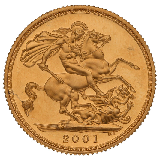 22ct Gold Queen Elizabeth II Full Sovereign Coin 2001