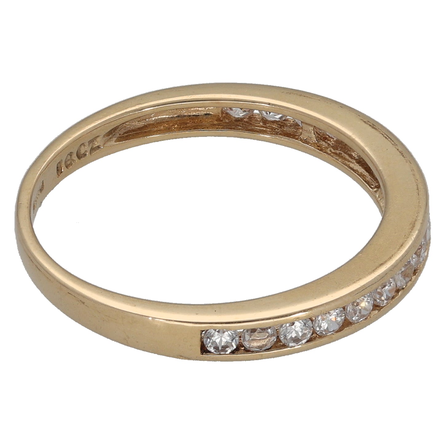 14ct Gold Cubic Zirconia Half Eternity Ring Size O