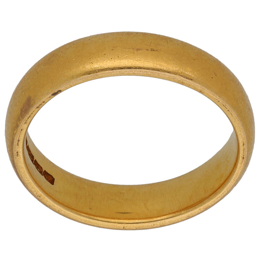 22ct Gold Plain Wedding Ring Size L