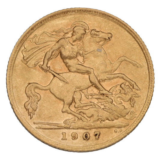 22ct Gold King Edward VII Half Sovereign Coin 1907