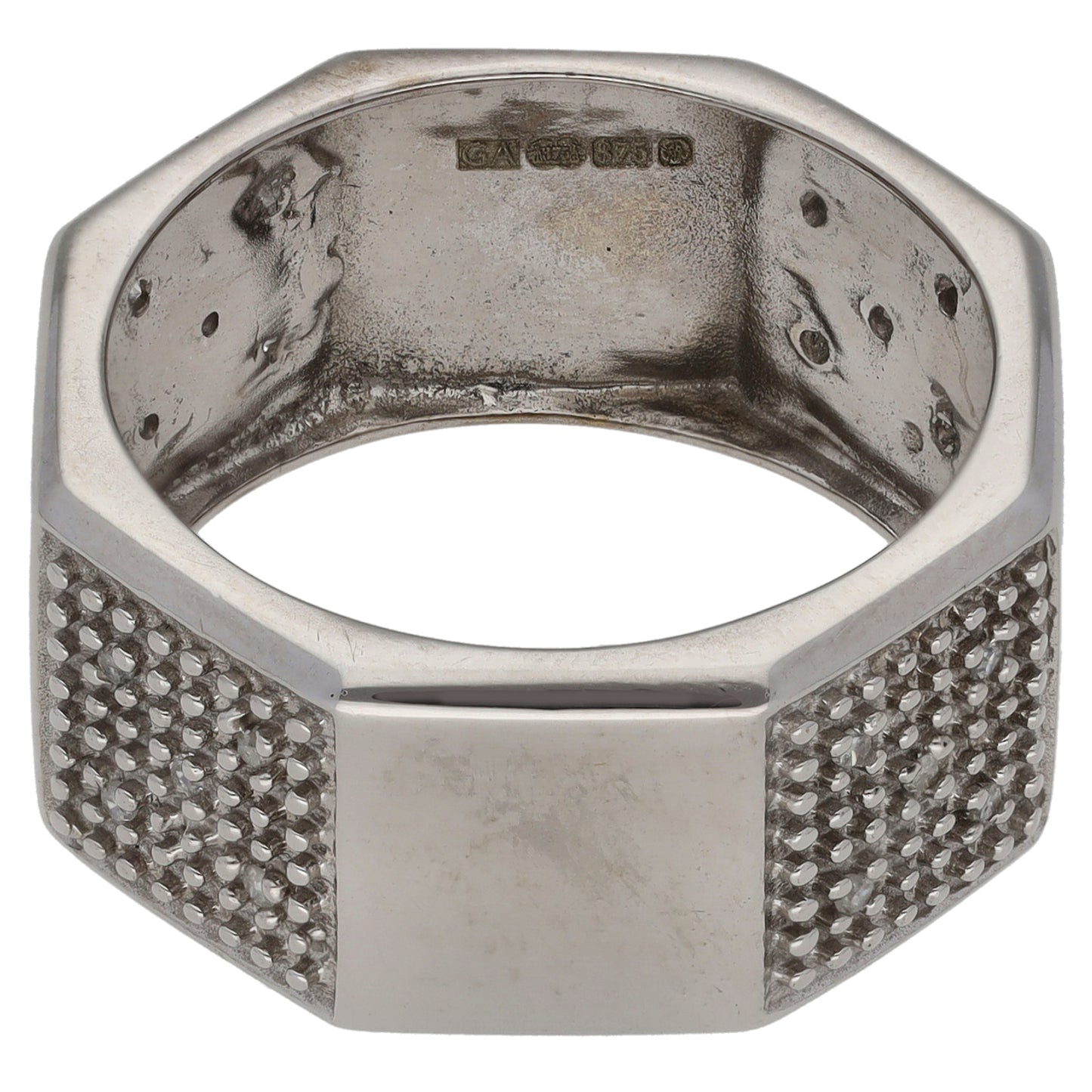 9ct White Gold 0.10ct Diamond Alternative Ring Size S